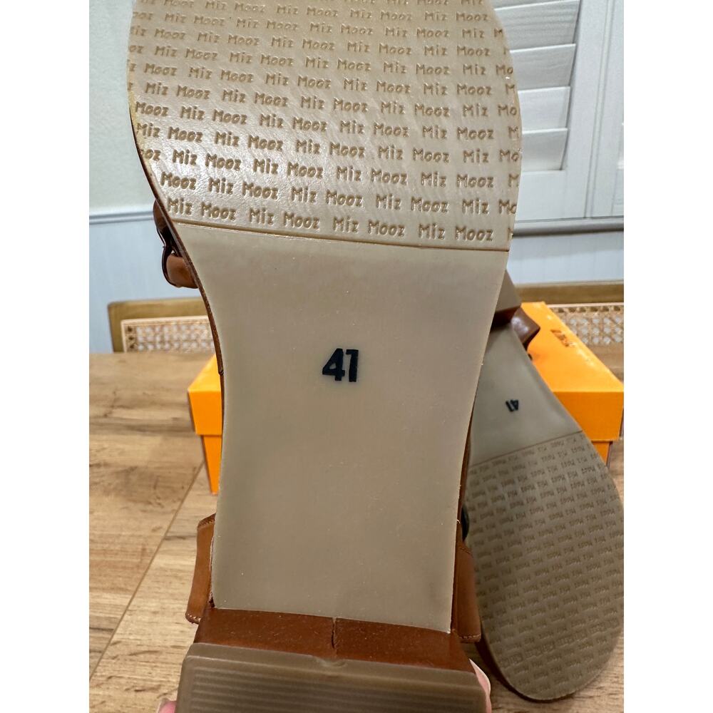 Miz Mooz NYC Graciela Heel Sandal Brandy Leather Sz 9.5/10 US 41 EU NIB Vacation - Picture 13 of 14